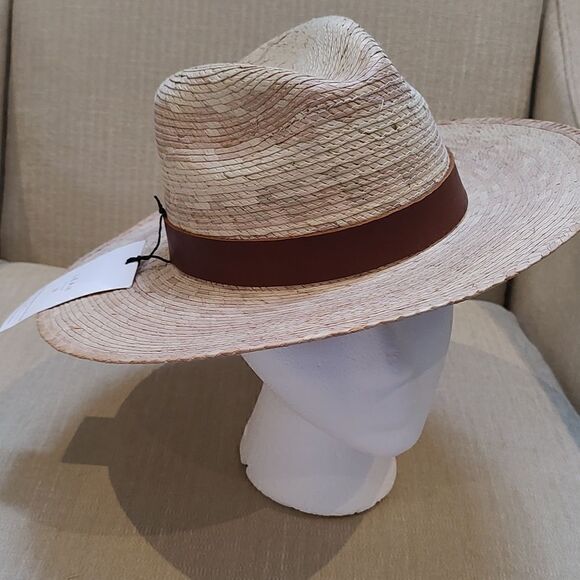 Leah California Straw Fedora Hat Brown Leather Hatband - Picture 2 of 12